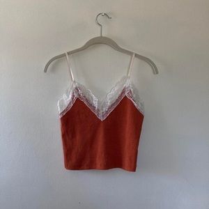 orange lace cami